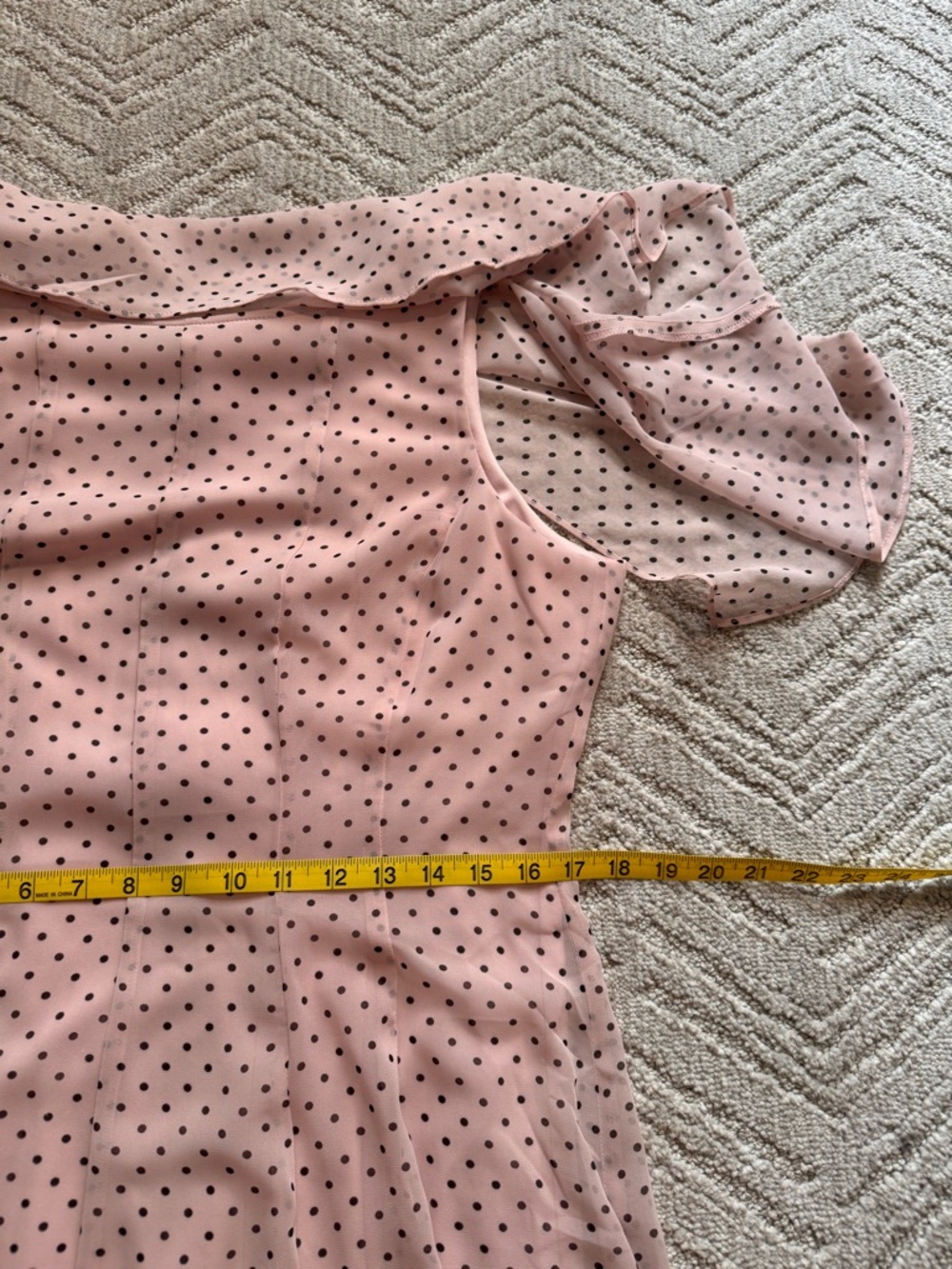 Danny & Nicole dress pale pink with black polka dots size 14 - Picture 6 of 7